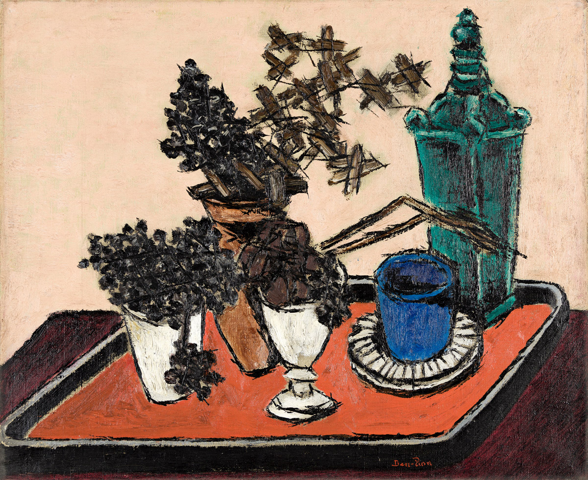 BEN-ZION (1897-1987) Still Life with Red Tray.